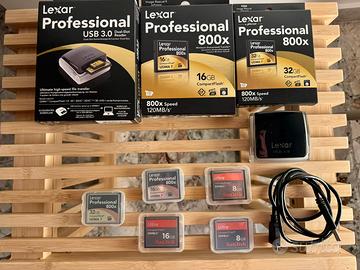 Lexar CF 32+16GB UDMA 7 + lettore Lexar + omaggio