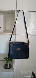 Borsa a cartella 3 scomparti blu scuro 