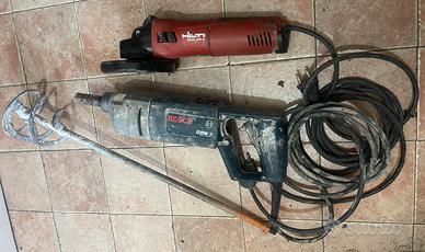 LOTTO SMERIGLIATRICE ANG.HILTI + MISCELATORE BOSCH