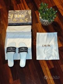 Sandalo flat con fascia in tessuto - Bianco