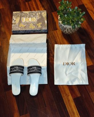 Sandalo flat con fascia in tessuto - Bianco