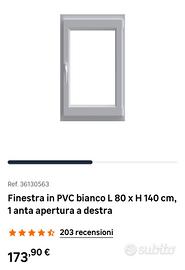 Due finestre oscillo battenti h140x80 DX