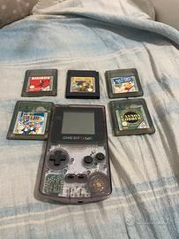 Game boy color atomic purple + 5 giochi