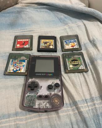 Game boy color atomic purple + 5 giochi
