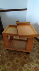 Carrello in legno ENOLINEA con vassoio estraibile 