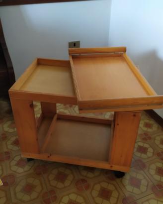 Carrello in legno ENOLINEA con vassoio estraibile