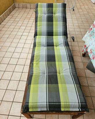 Lettino sdraio in legno con ruote