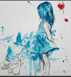 Blu girl di Lora Zombie firmato (unicorno)