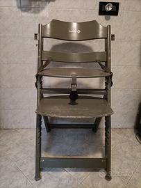 Seggiolone da tavolo regolabile in legno