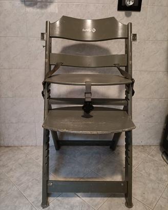 Seggiolone da tavolo regolabile in legno