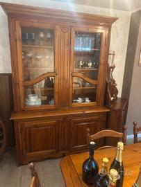 Credenza vetrina in pino massello 2 ante