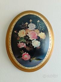 Quadro Ovale in Ceramica GALAXY  Fiori 47x38