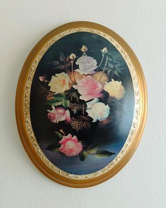 Quadro Ovale in Ceramica GALAXY  Fiori 47x38