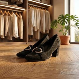 Geox Respira, décolleté, camoscio, nero, 38