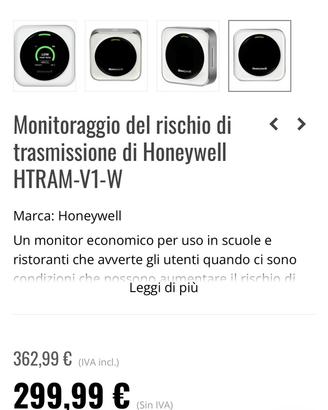 Honeywell monitor qualità aria CO₂ professionale