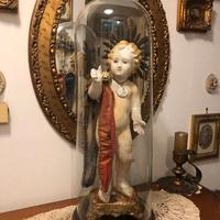 GESU’ BAMBINO BENEDICENTE IN CAMPANA VETRO