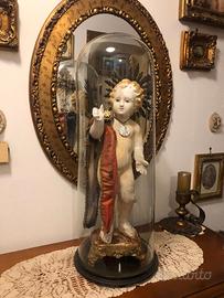 GESU’ BAMBINO BENEDICENTE IN CAMPANA VETRO