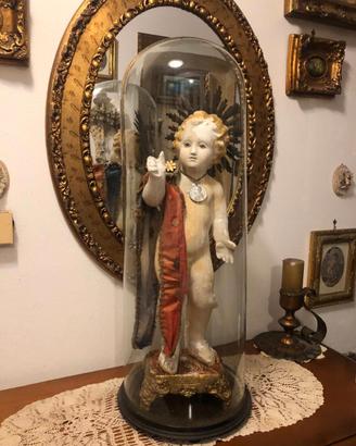 GESU’ BAMBINO BENEDICENTE IN CAMPANA VETRO