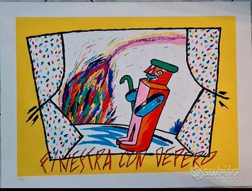 Donzelli Bruno serigrafia quadro 