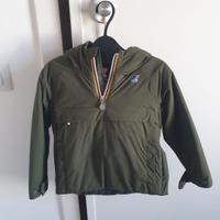 Giacca K-Way impermeabile Bambino verde militare