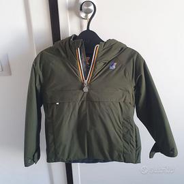 Giacca K-Way impermeabile Bambino verde militare