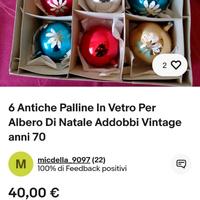 scatole di palline in vetro vintage 