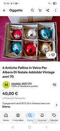 scatole di palline in vetro vintage 