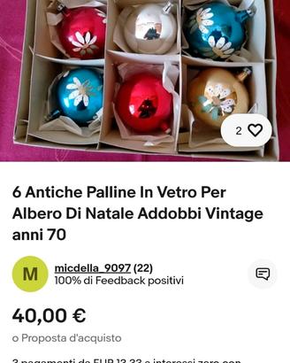 scatole di palline in vetro vintage 