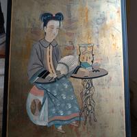 Dipinto antiquariato cinese_donna