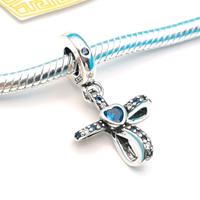 Charm argento 925 croce cuore love blu
zirconi