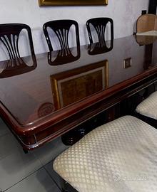 Tavolo x8pp in piuma di mogano