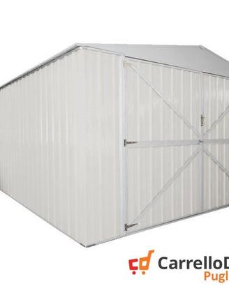 Box acciaio garage auto lamiera 360x600 bianco