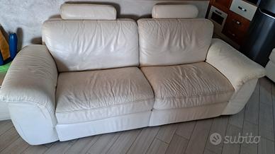 Divano Dondi 3 posti in pelle bianca