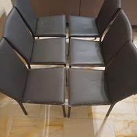 6 sedie imbottite  colore grigio 25 euro al pz