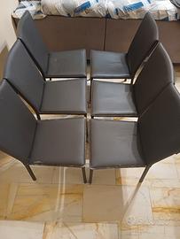 6 sedie imbottite  colore grigio 25 euro al pz