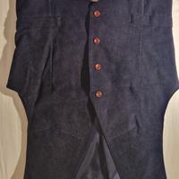 Gilet donna in raso e velluto, blu, taglia M