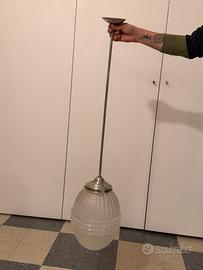 Lampadario Vintage Art Déco Vetro Satinato anni 40