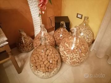 Damigiane in vetro decorative