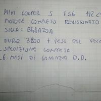 Motore mini cooper f 56 192 cv tipo motore b48a20a