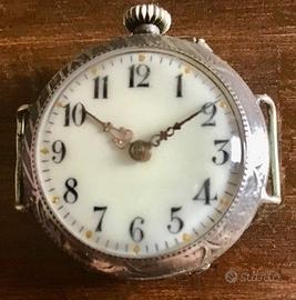 Antico orologio monachina in argento