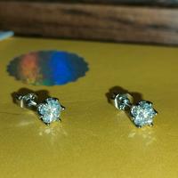 Orecchini moissanite pura 0,5 ct argento 925