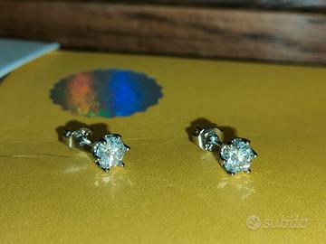 Orecchini moissanite pura 0,5 ct argento 925