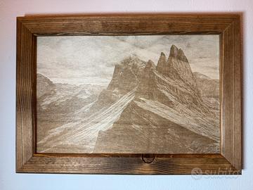 Quadro su legno - Seceda (Dolomiti)