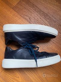 Scarpe pelle blu uomo taglia 42 sneakers casual