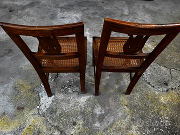 Coppia sedie impagliatura viennese