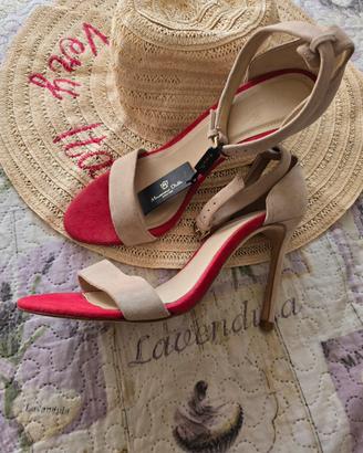 Sandali Massimo Dutti vera pelle camoscio tg 41
