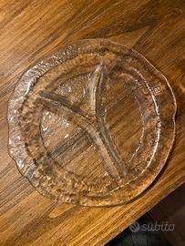 Piatto vintage IVV in vetro trasparente