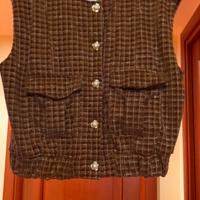 Gilet di velluto marrone nuovo taglia unica