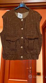 Gilet di velluto marrone nuovo taglia unica