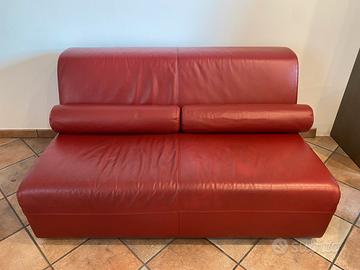 Divano in vera pelle bordeaux